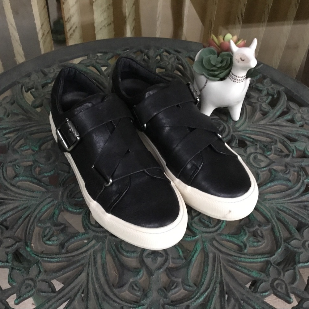 Frye Gia Moto Low Leather Sneakers